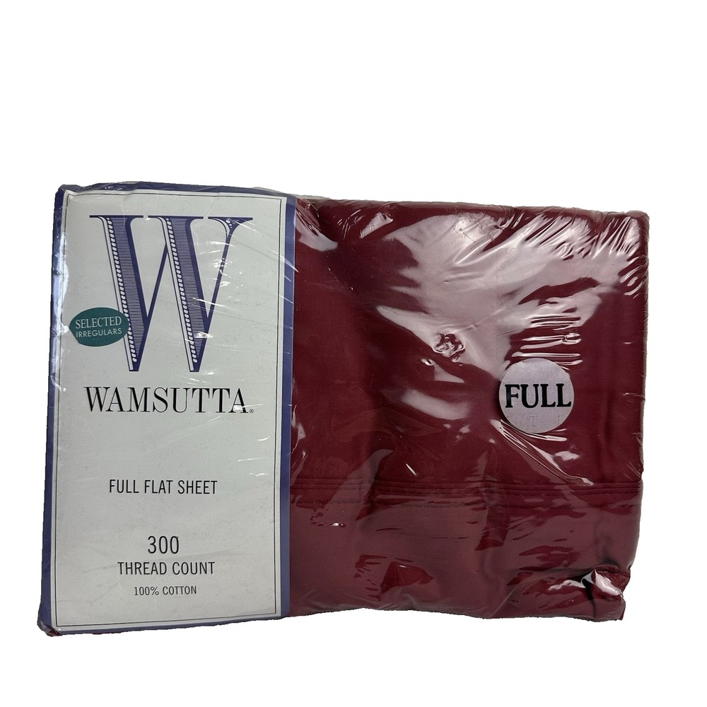 NEW Vintage Wamsutta Cotton Full Flat Sheet Selected Irregular Red NIP NWT USA